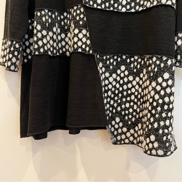 Ali Miles 1X Sweater Top Cowl Neck Art To Wear Artsy Plus Lagenlook Patchwork - Picture 5 of 11